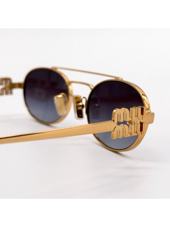 NEW MIU MIU SUNGLASSES MU54ZS 7OE5D1 WOMEN GOLD/GRAY MU 54ZS, SMU 54Z EYEWEAR main image 8